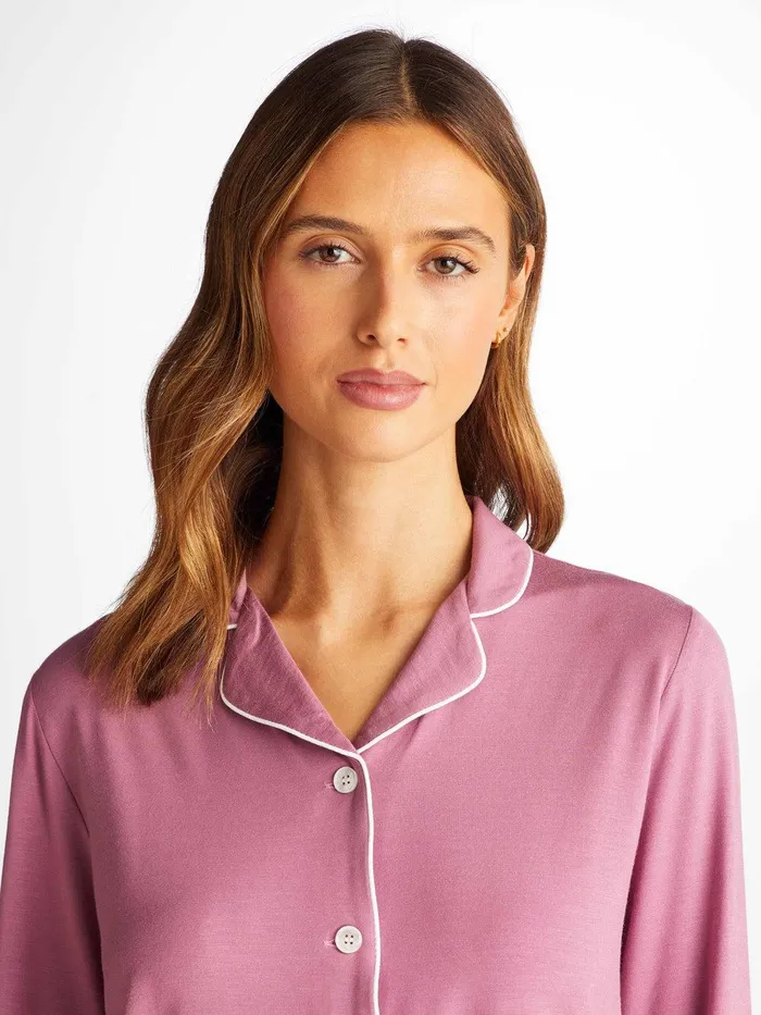 Derek Rose Pajamas Lara Micro Modal Stretch Orchid Purple Women Jersey Pajamas