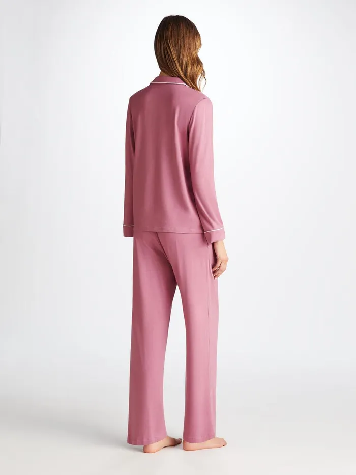 Derek Rose Pajamas Lara Micro Modal Stretch Orchid Purple Women Jersey Pajamas