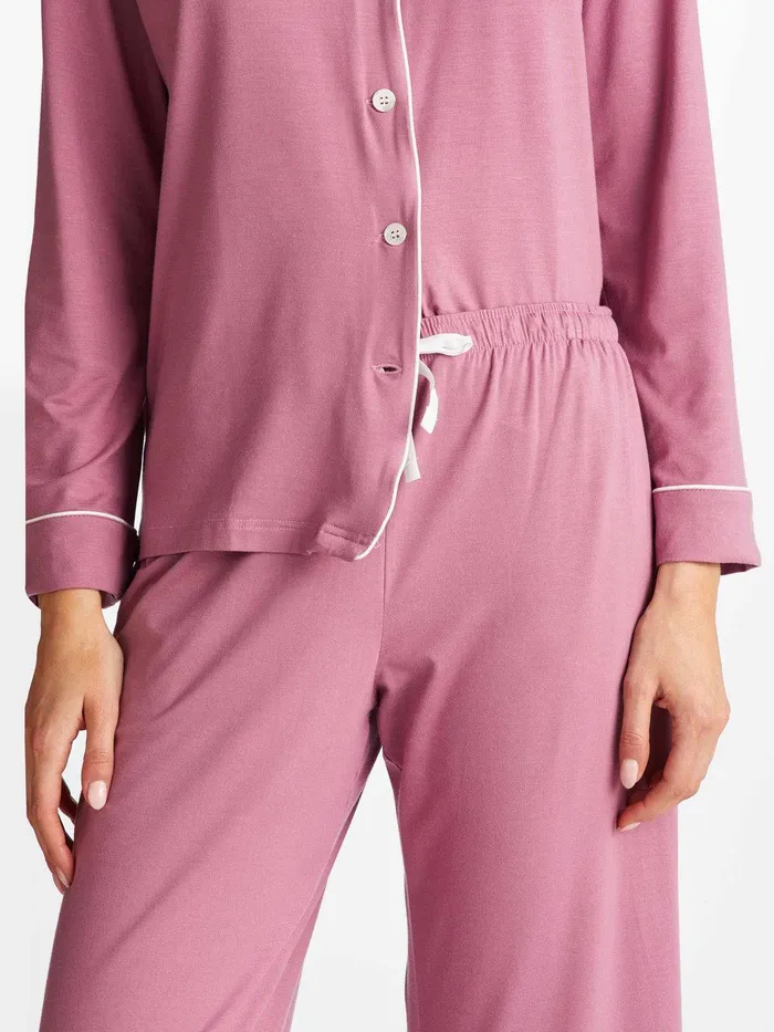 Derek Rose Pajamas Lara Micro Modal Stretch Orchid Purple Women Jersey Pajamas