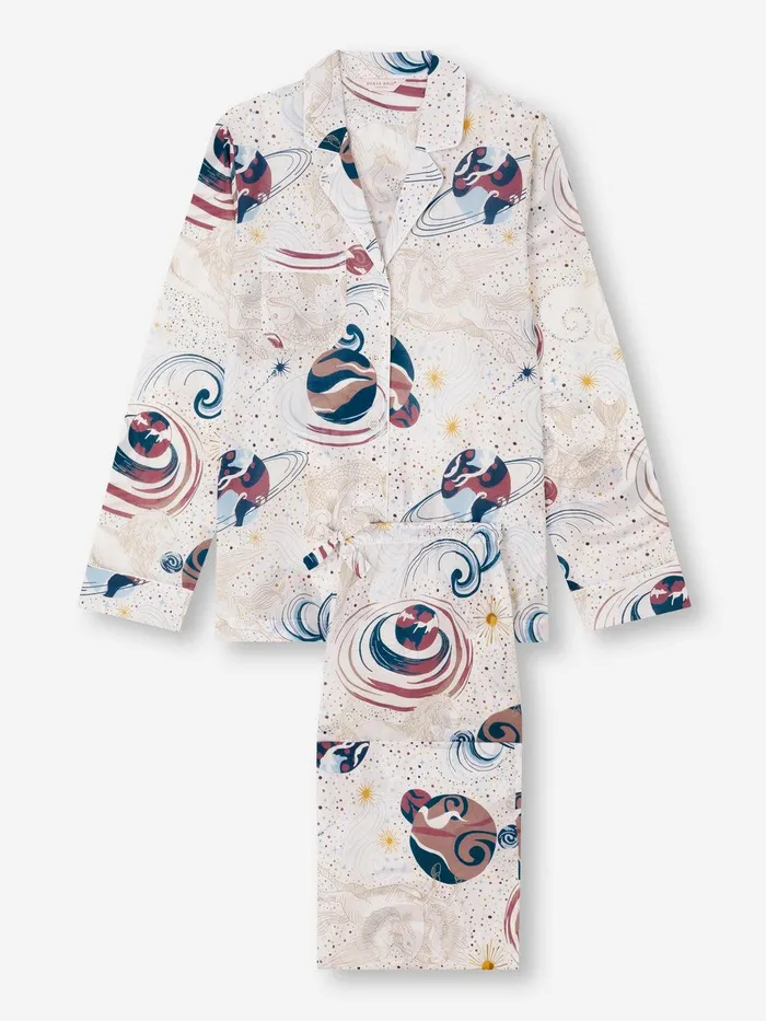 Derek Rose Pajamas Ledbury 76 Cotton Batiste White Women Cotton Pajamas
