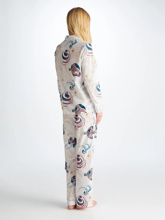 Derek Rose Pajamas Ledbury 76 Cotton Batiste White Women Cotton Pajamas