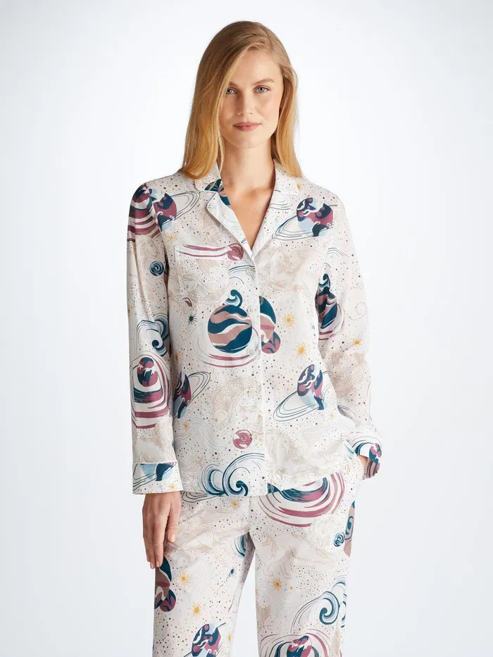 Derek Rose Pajamas Ledbury 76 Cotton Batiste White Women Cotton Pajamas