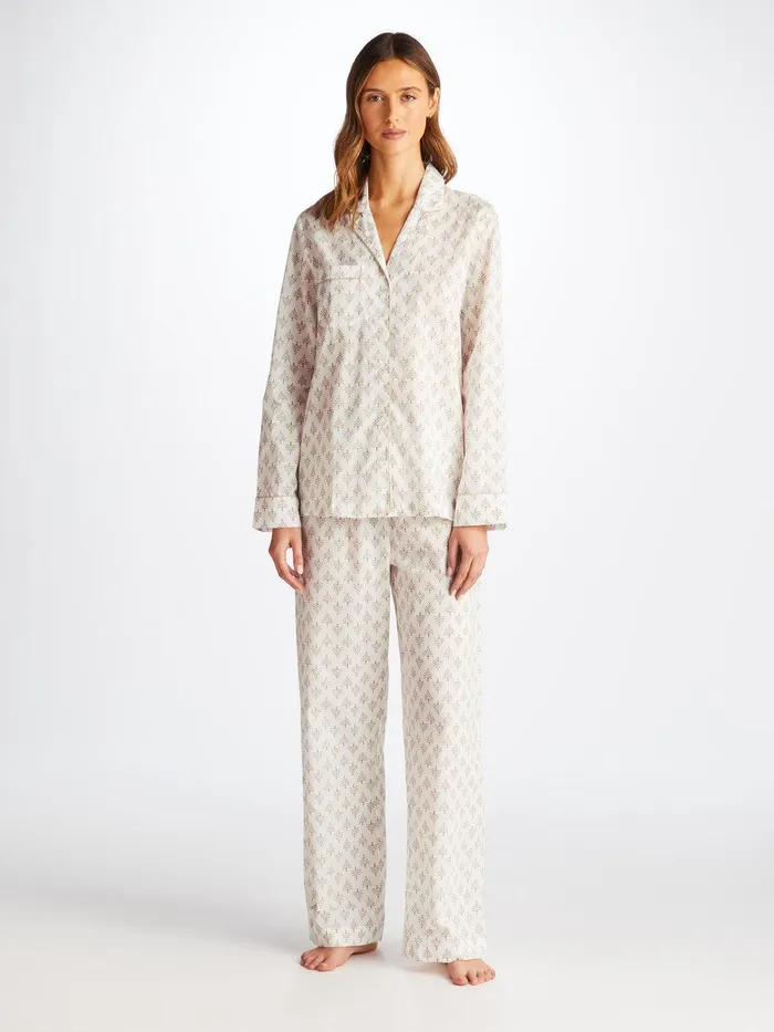 Derek Rose Pajamas Nelson 101 Cotton Batiste White Women Cotton Pajamas
