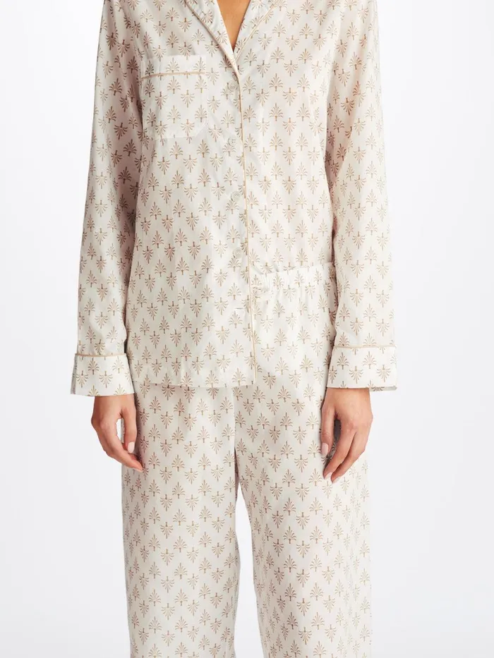 Derek Rose Pajamas Nelson 101 Cotton Batiste White Women Cotton Pajamas
