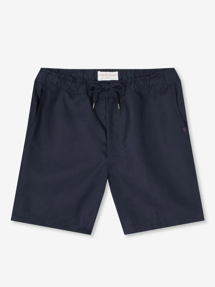 Derek Rose Shorts Sydney 2 Linen Navy Men Casual Shorts