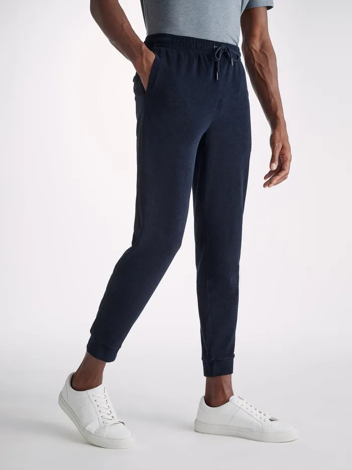 Derek Rose Sweatpants Isaac Terry Cotton Navy Men Casual Pants
