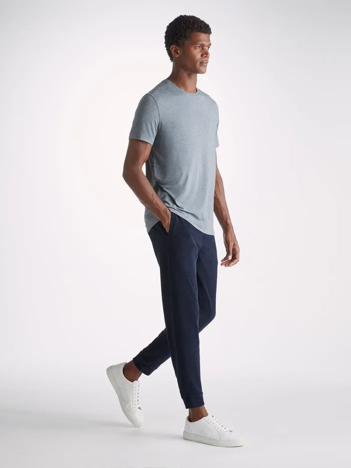 Derek Rose Sweatpants Isaac Terry Cotton Navy Men Casual Pants