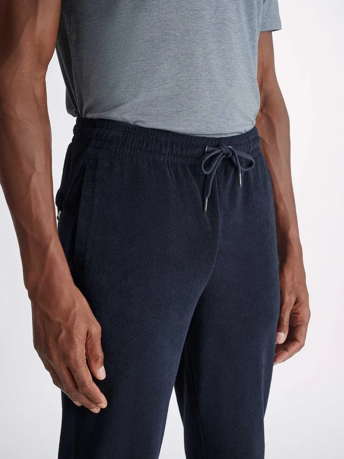 Derek Rose Sweatpants Isaac Terry Cotton Navy Men Casual Pants