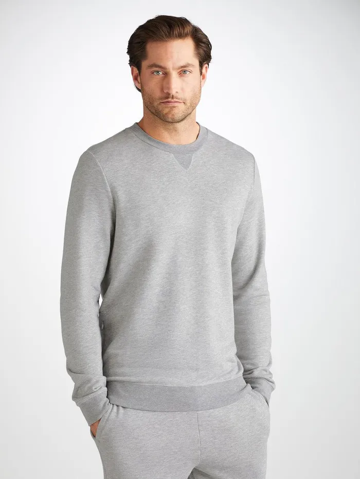 Derek Rose Sweatshirt Quinn Cotton Modal Silver Men Sweatshirts
