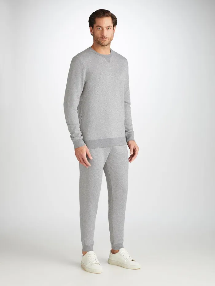 Derek Rose Sweatshirt Quinn Cotton Modal Silver Men Sweatshirts