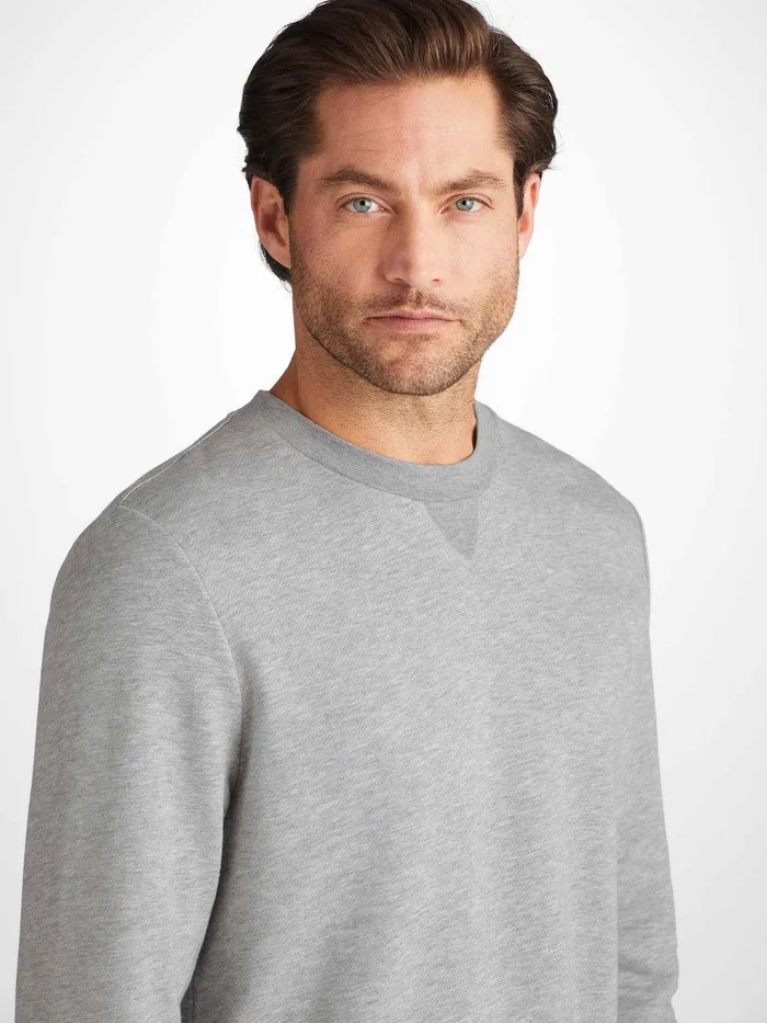 Derek Rose Sweatshirt Quinn Cotton Modal Silver Men Sweatshirts