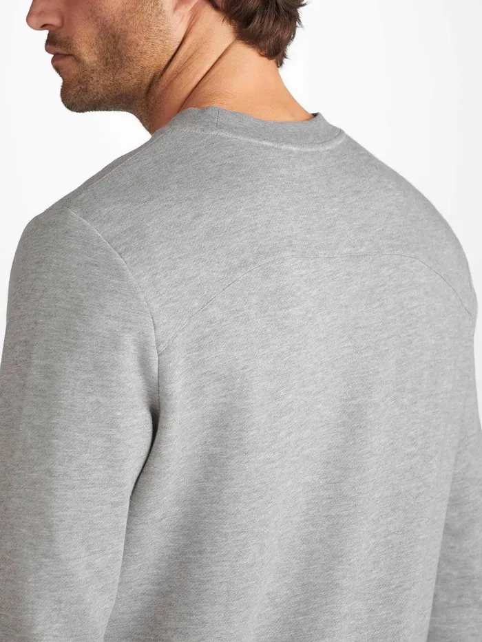 Derek Rose Sweatshirt Quinn Cotton Modal Silver Men Sweatshirts