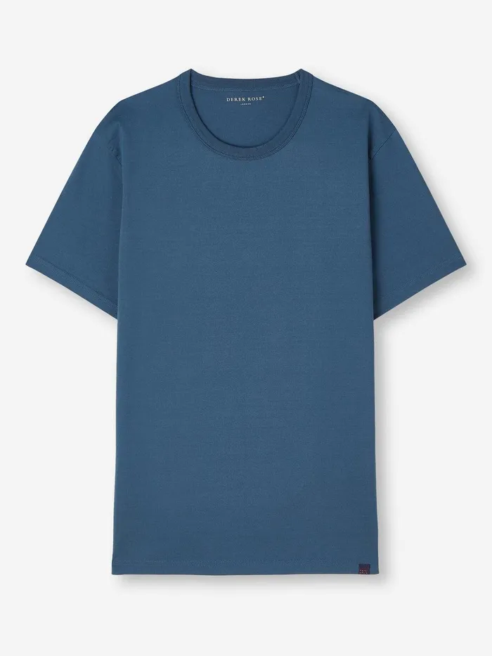 Derek Rose TShirt Barny Pima Cotton Denim Men Short Sleeve TShirts