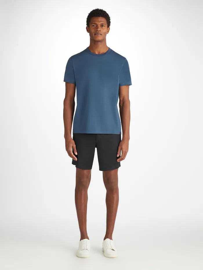 Derek Rose TShirt Barny Pima Cotton Denim Men Short Sleeve TShirts