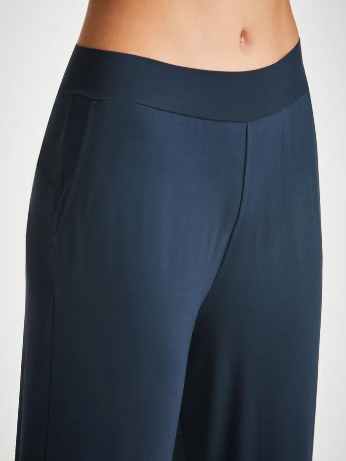 Derek Rose Track Pants Basel Micro Modal Stretch Navy Women Casual Pants