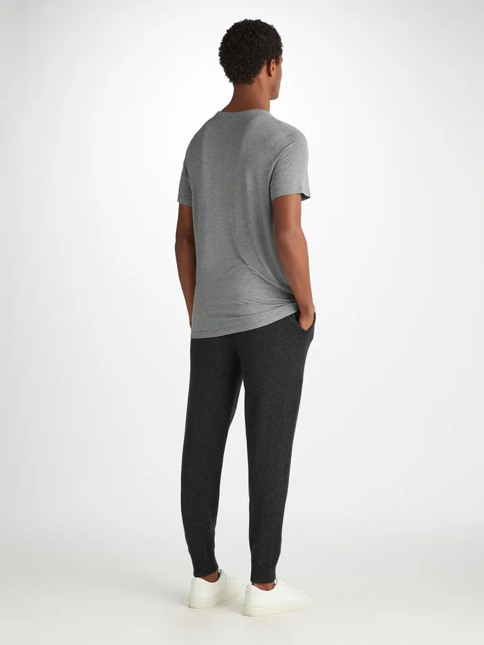 Derek Rose Track Pants Finley Cashmere Charcoal Men Casual Pants
