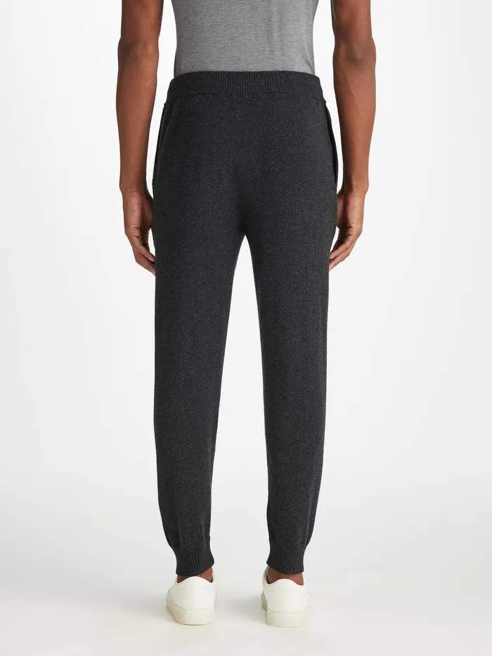 Derek Rose Track Pants Finley Cashmere Charcoal Men Casual Pants