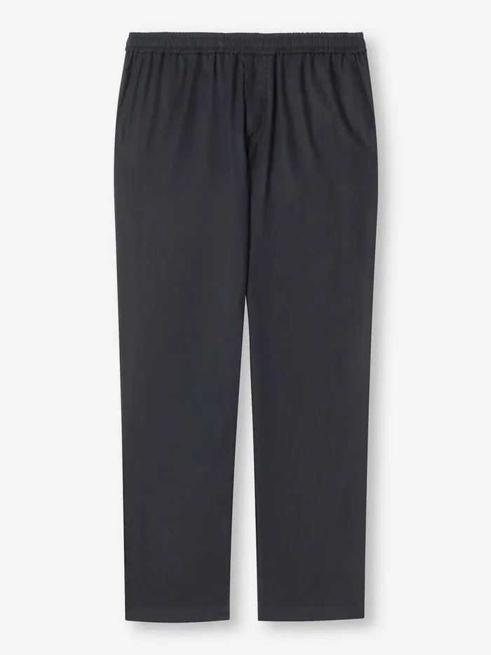 Derek Rose Trousers Harris Lyocell Cotton Navy Men Casual Pants