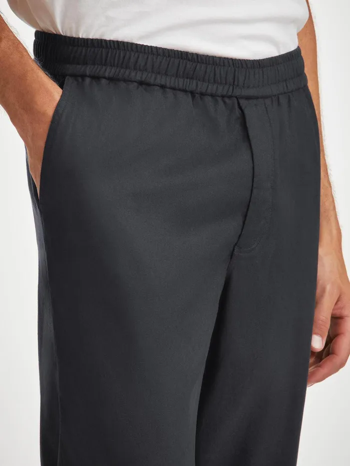 Derek Rose Trousers Harris Lyocell Cotton Navy Men Casual Pants