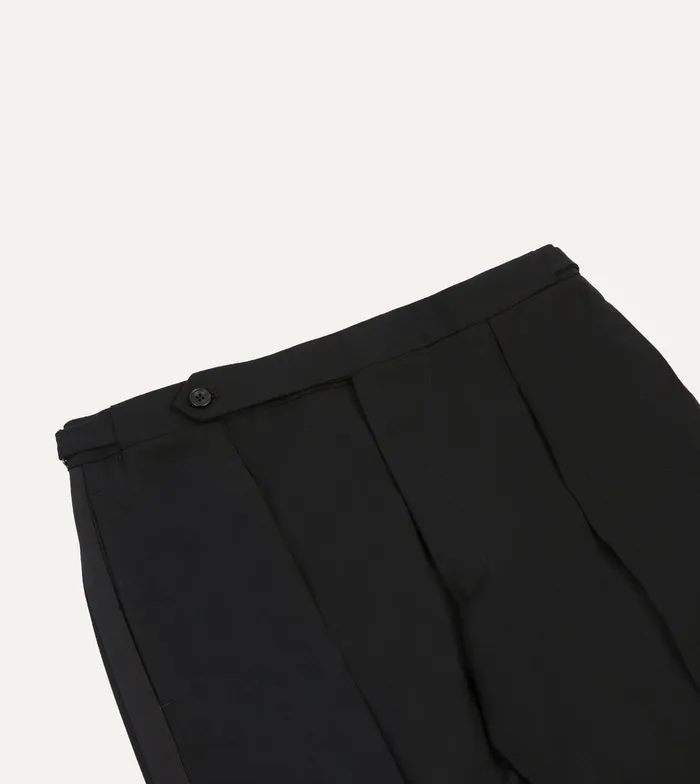 Drake039s Black Tropical Wool SinglePleat Dinner Trousers Men Suit Trousers