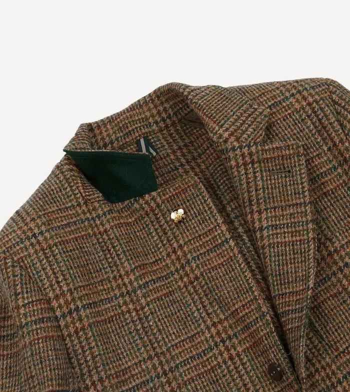 Drake039s Brown Prince Of Wales Check Harris Tweed Games Blazer Mk Vii Men Blazers