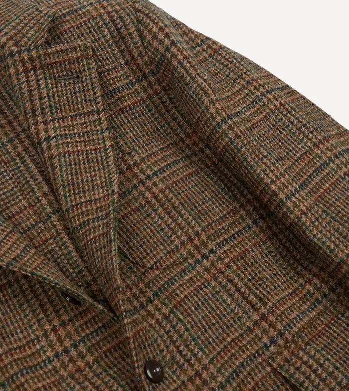 Drake039s Brown Prince Of Wales Check Harris Tweed Games Blazer Mk Vii Men Blazers
