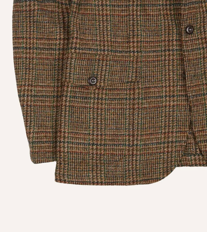 Drake039s Brown Prince Of Wales Check Harris Tweed Games Blazer Mk Vii Men Blazers