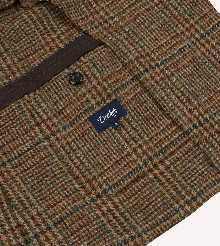 Drake039s Brown Prince Of Wales Check Harris Tweed Games Blazer Mk Vii Men Blazers