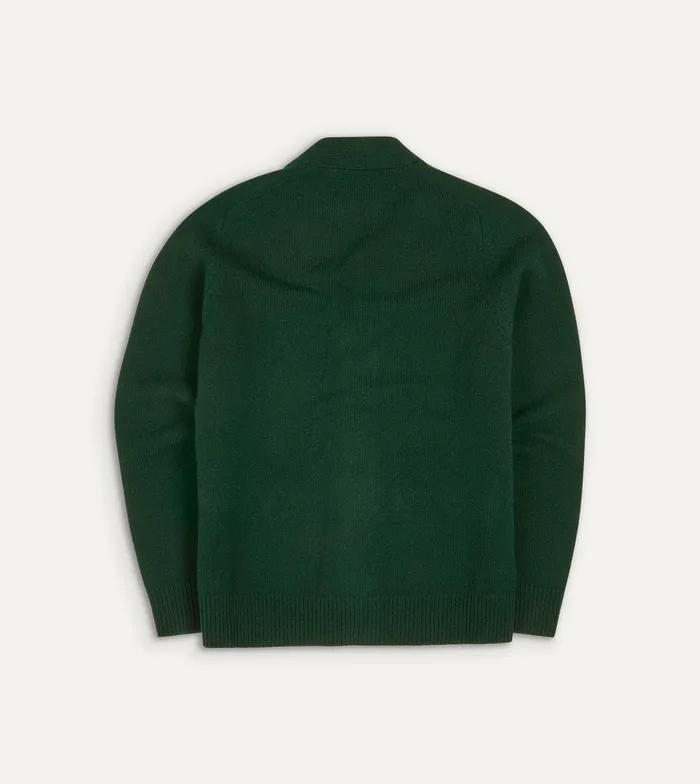 Drake039s Dark Green Lambswool 6 Button Cardigan Men Knitwear