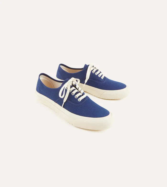 Drake039s Doek Indigo Canvas Oxford Trainers Men Trainers