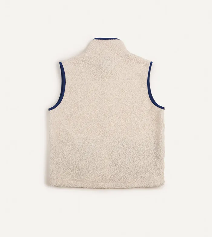 Drake039s Ecru Boucle Wool Zip Fleece Vest Men Fleeces