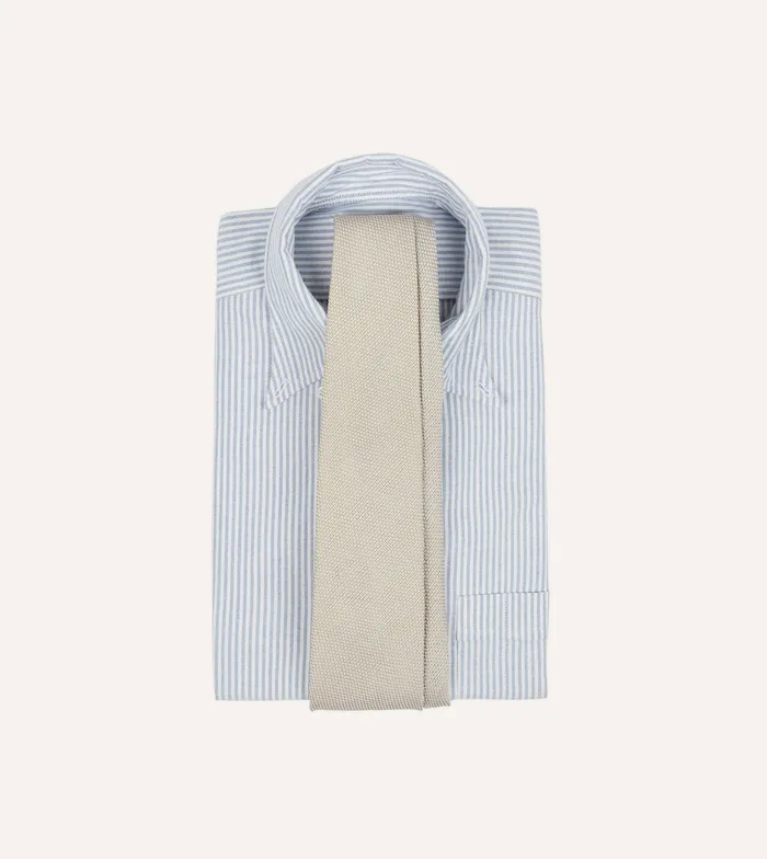 Drake039s Ecru Fine Woven Grenadine Silk Hand Rolled Tie Men Plain Ties