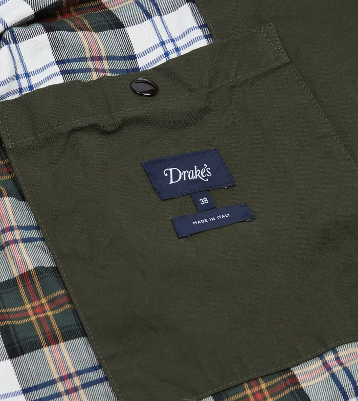 Drake039s Green Waxed Lightweight Coverall Jacket Men Coats and Jackets