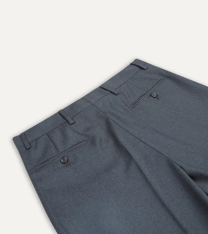 Drake039s Grey Worsted Wool Flat Front Trouser Men Trousers