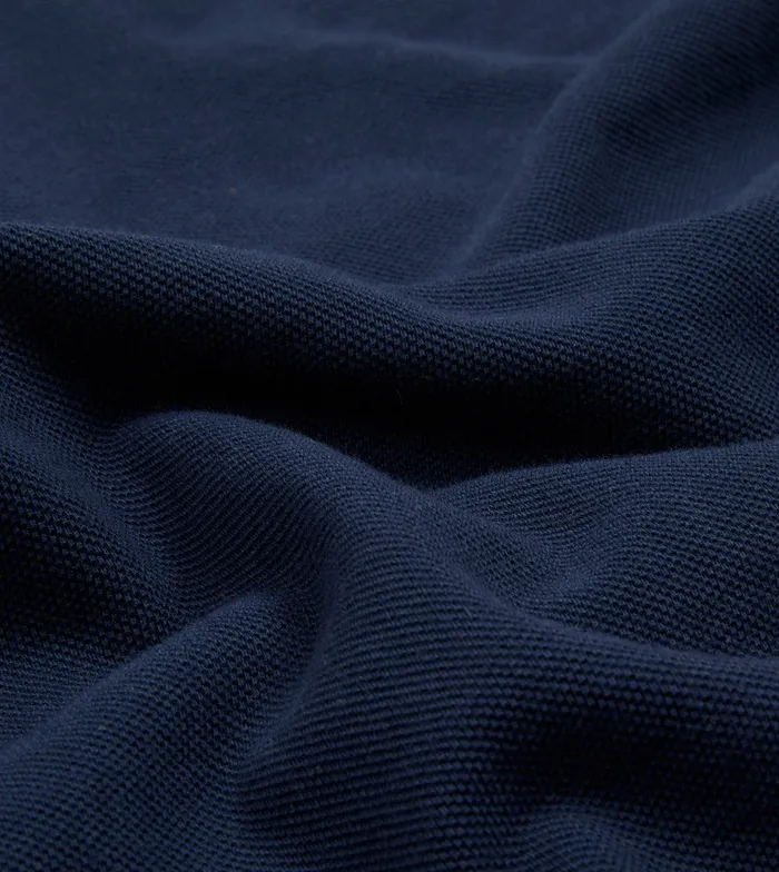 Drake039s Navy Piqu Cotton Polo Shirt Men Polos and Sweatshirts