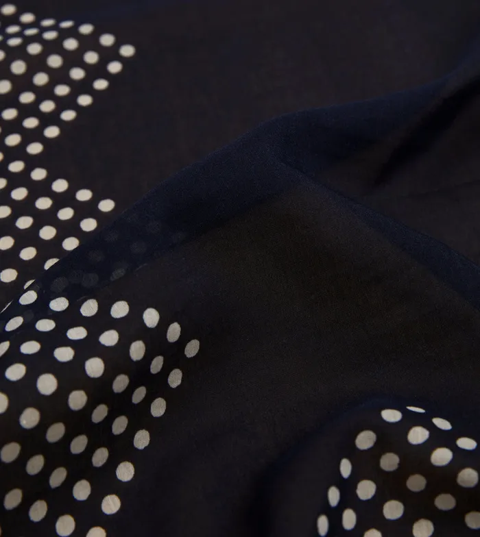 Drake039s Navy Spots Border Print SilkCotton Bandana Men Bandanas