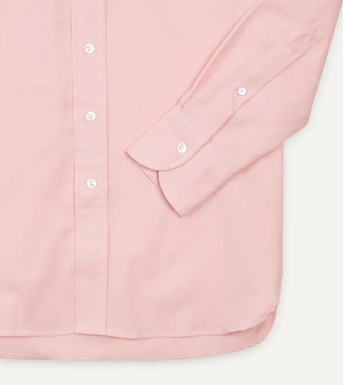 Drake039s Pink Pinpoint Oxford Cotton Cloth ButtonDown Shirt Men Formal Shirts