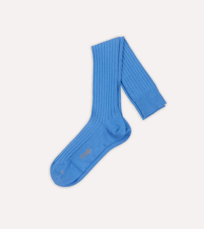 Drake039s Sky Blue Cotton OverTheCalf Socks Men Boxer Shorts and Socks