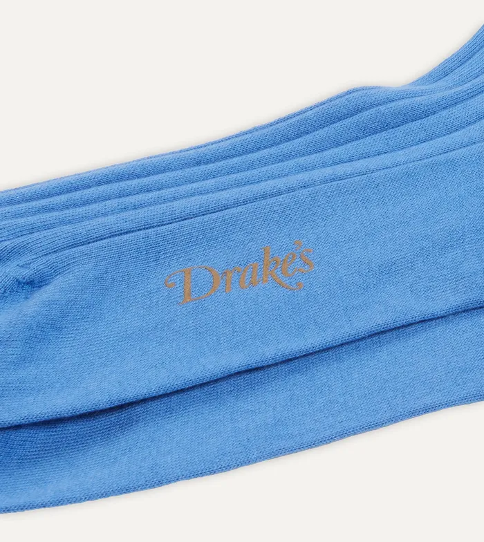 Drake039s Sky Blue Cotton OverTheCalf Socks Men Boxer Shorts and Socks
