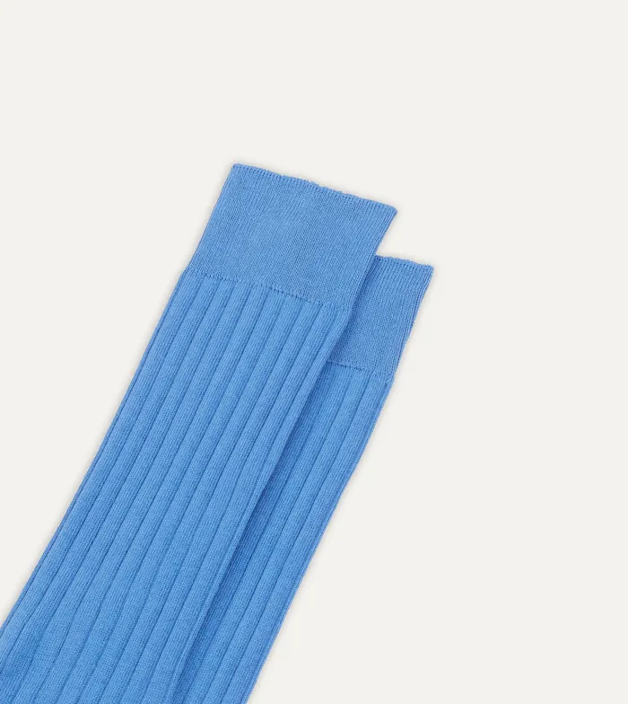 Drake039s Sky Blue Cotton OverTheCalf Socks Men Boxer Shorts and Socks