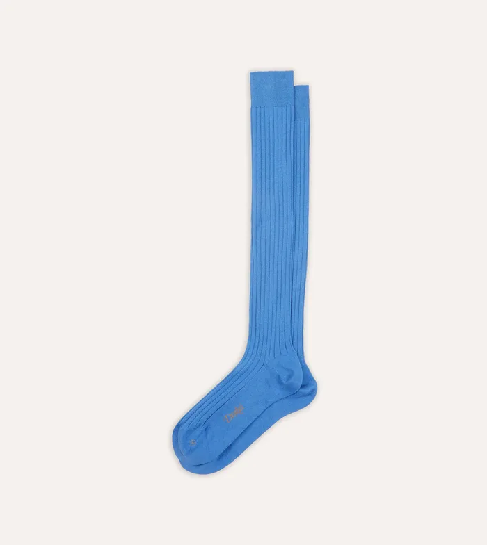 Drake039s Sky Blue Cotton OverTheCalf Socks Men Boxer Shorts and Socks