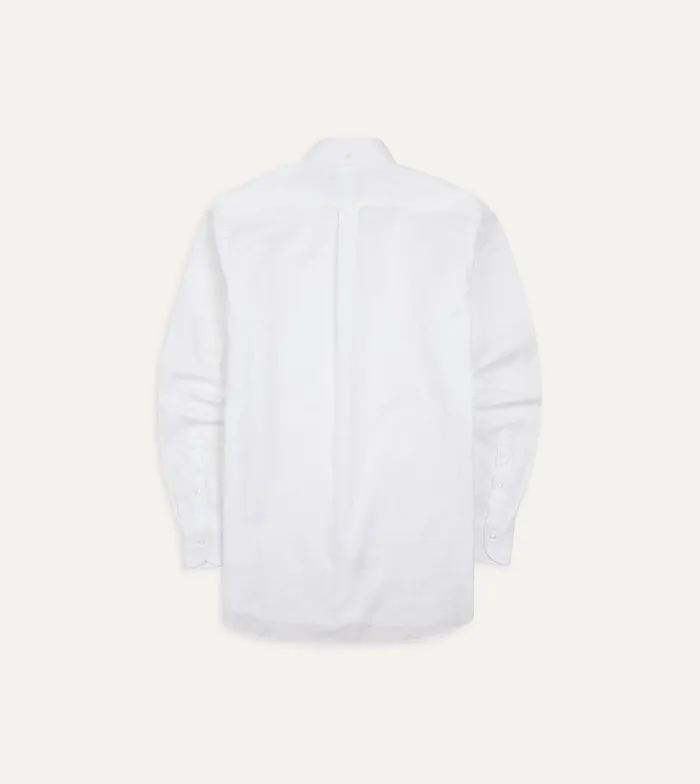 Drake039s White Pinpoint Oxford Cotton Cloth ButtonDown Shirt Men Formal Shirts