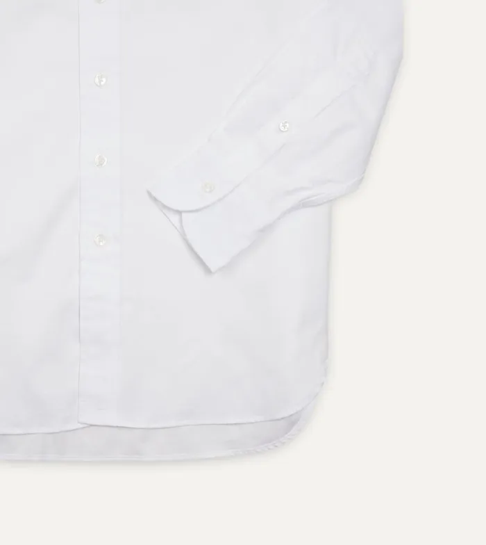 Drake039s White Pinpoint Oxford Cotton Cloth ButtonDown Shirt Men Formal Shirts