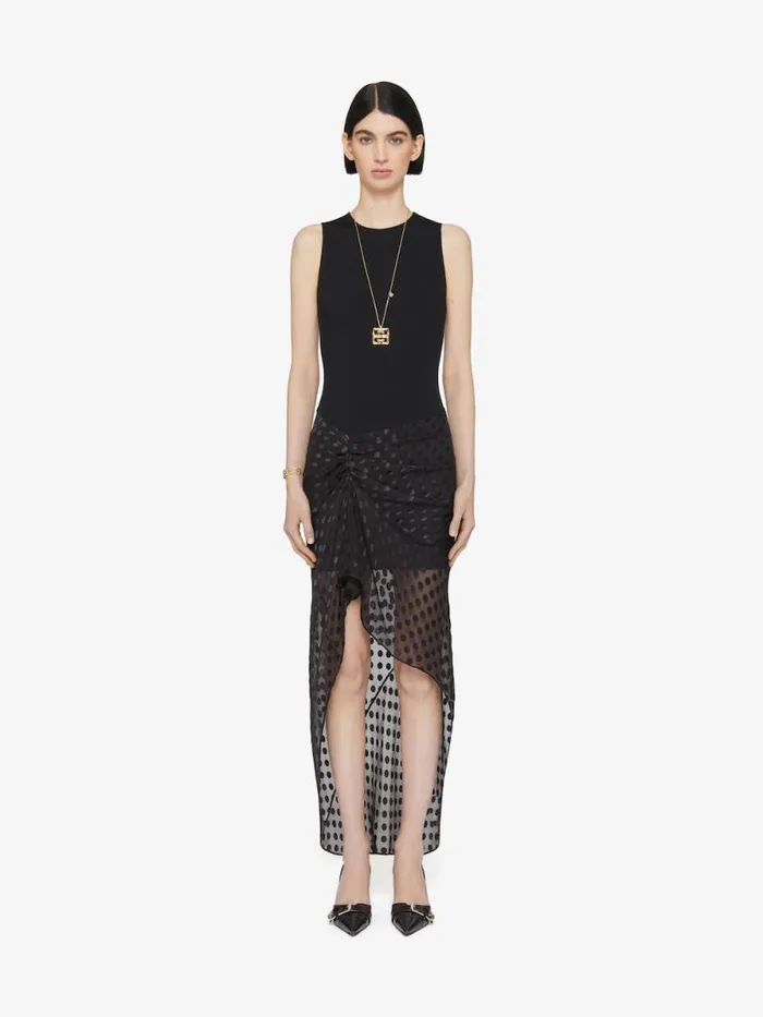 Draped Dress In Jersey And Polka Dots Dvor Satin Black Women Givenchy Dresses