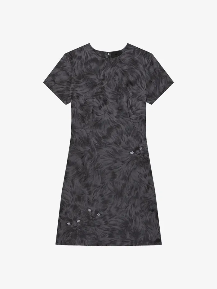 Dress In Cat Jacquard Charcoal Women Givenchy Dresses