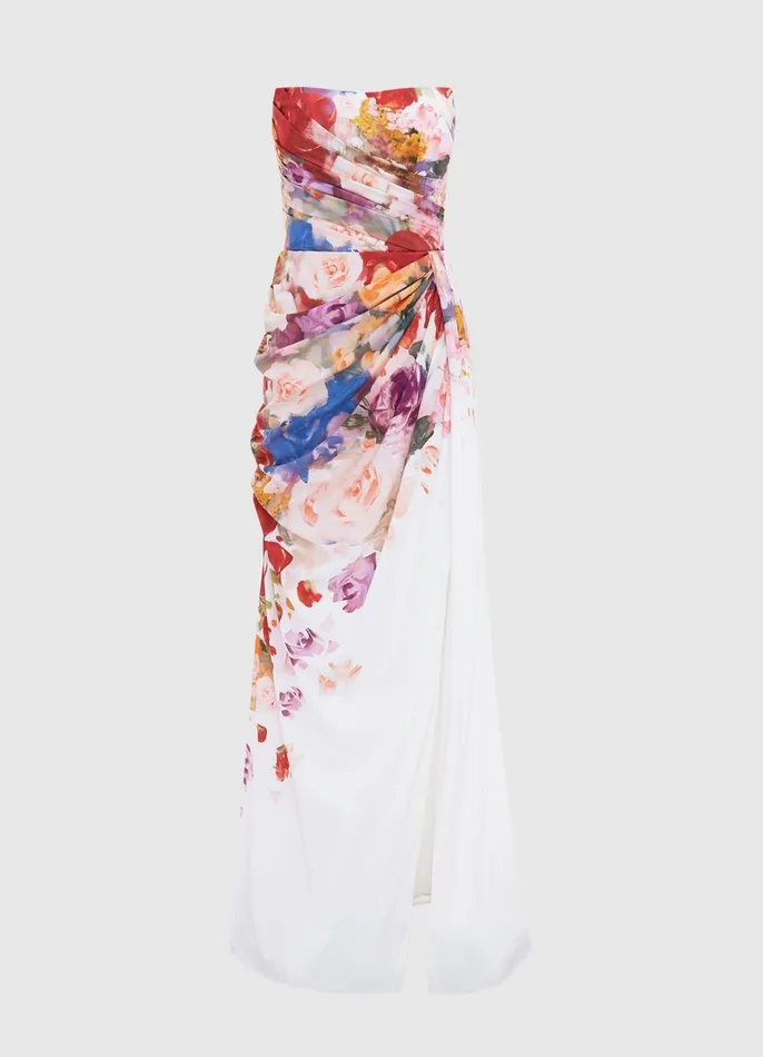 Dresses and Jumpsuits Women LEO LIN Anastasia Bustier Gown 8211 Fleur Print