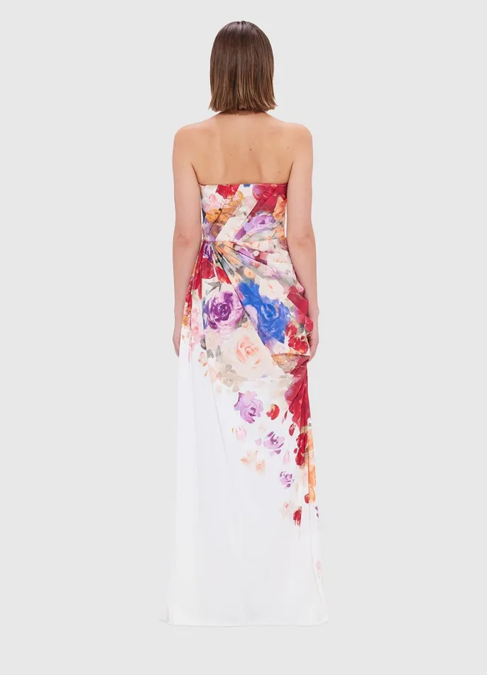 Dresses and Jumpsuits Women LEO LIN Anastasia Bustier Gown 8211 Fleur Print