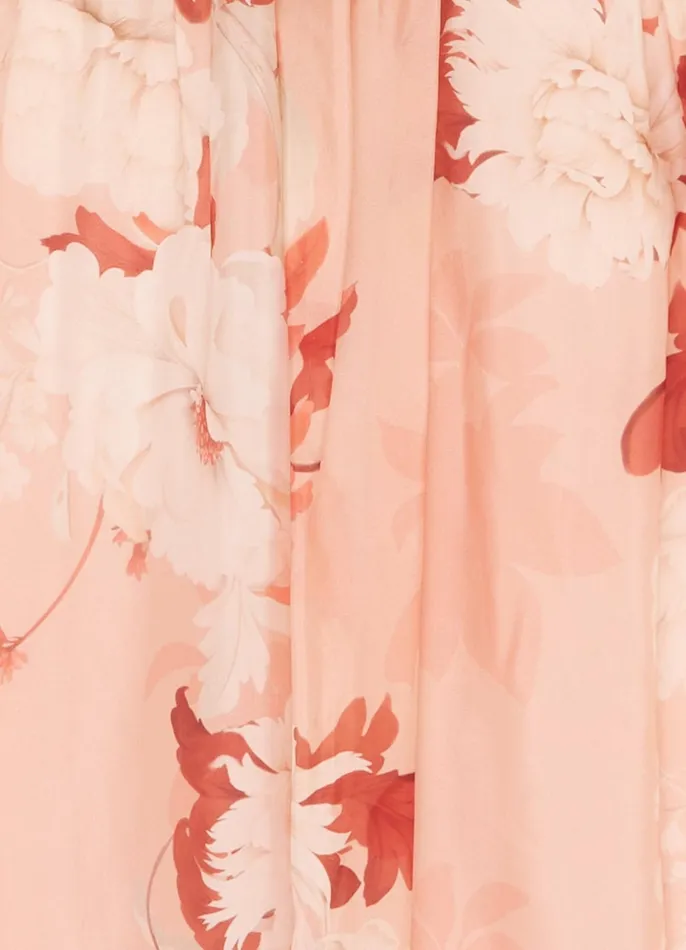 Dresses and Jumpsuits Women LEO LIN Cassie Tie Neck Midi Dress 8211 Peony Print