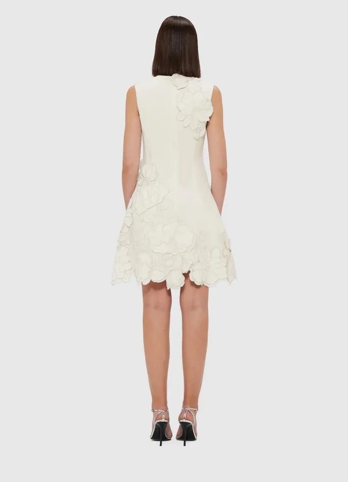 Dresses and Jumpsuits Women LEO LIN Chloe Appliqu Sleeveless Mini Dress 8211 Vanilla