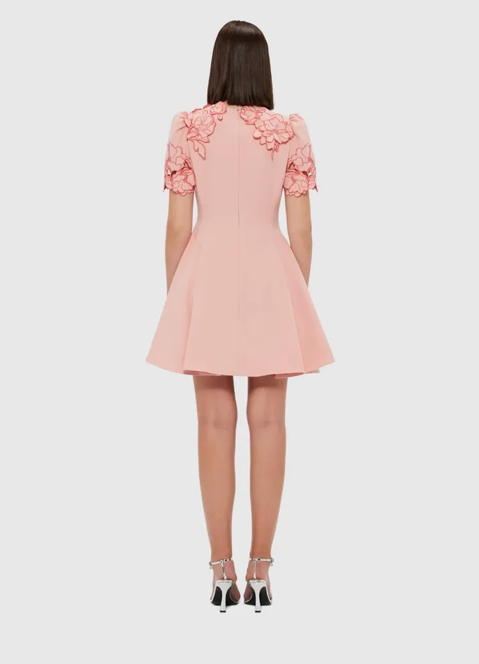 Dresses and Jumpsuits Women LEO LIN Elyse Appliqu Short Sleeve Mini Dress 8211 Light Rose